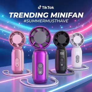 Portable Handheld Fan, Mini USB Rechargeable Fan with LED Display, 3 Speed Personal Cooling Fan with Lanyard, Small Pocket Fan for Travel, Outdoor, Camping, Beach, Summer Gift