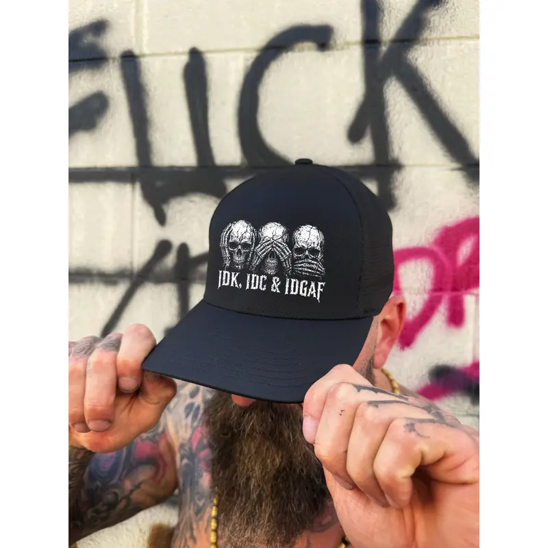 IDC FLEXFIT 5-Panel Jersey/Mesh Hat - Mid Profile, Custom Initials Option, Unisex Sizes, Men's Sporty Chic Casual Fashion Accessory, Men's Hats