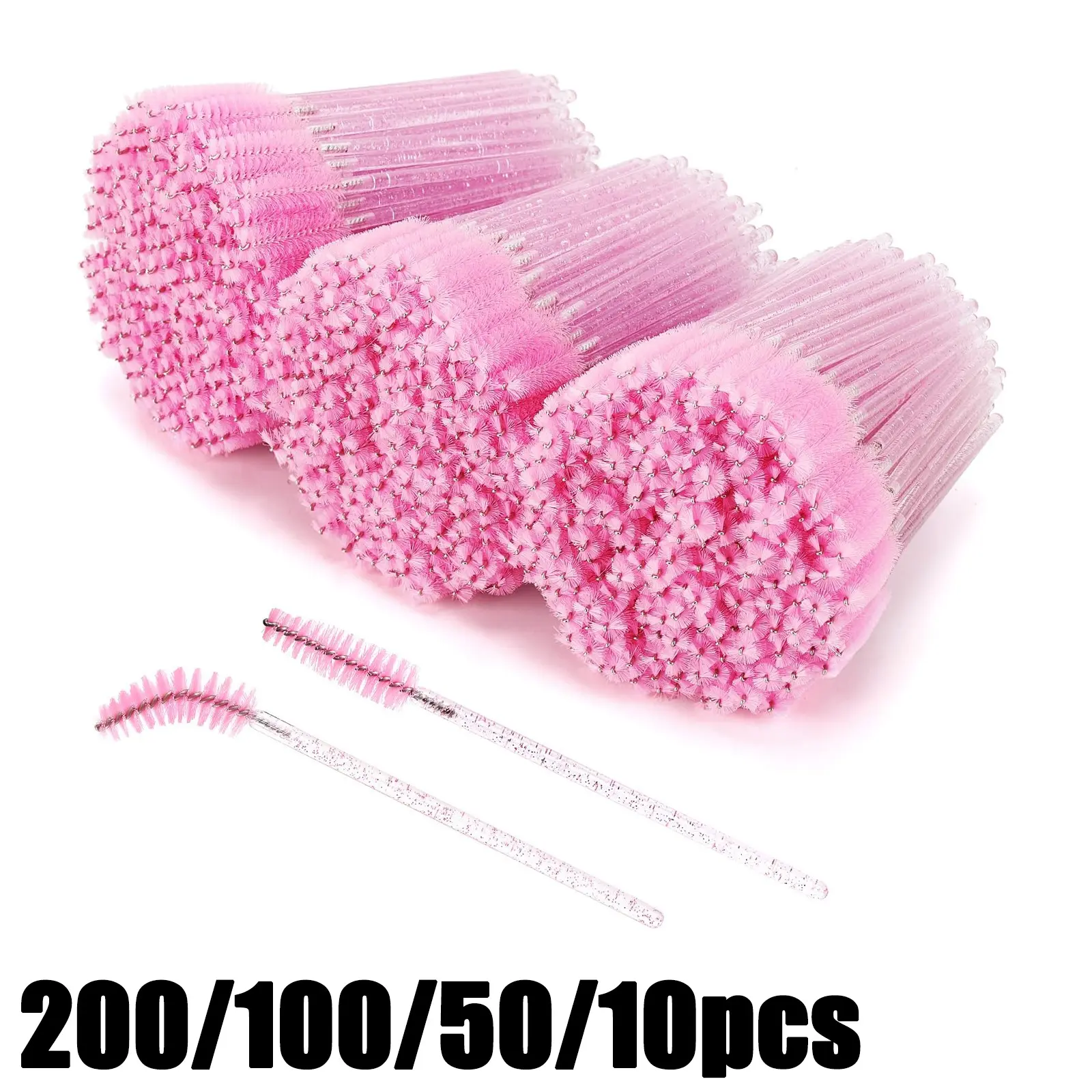 Disposable Eyelash Brush with Storage Container, Bendable Eyebrow Spoolies, Lash Brush for Lash Extensions, Eyebrow Spoolie, Castor Oil Brushes, Makeup, Handle, Cosmetic, Beauty Tool