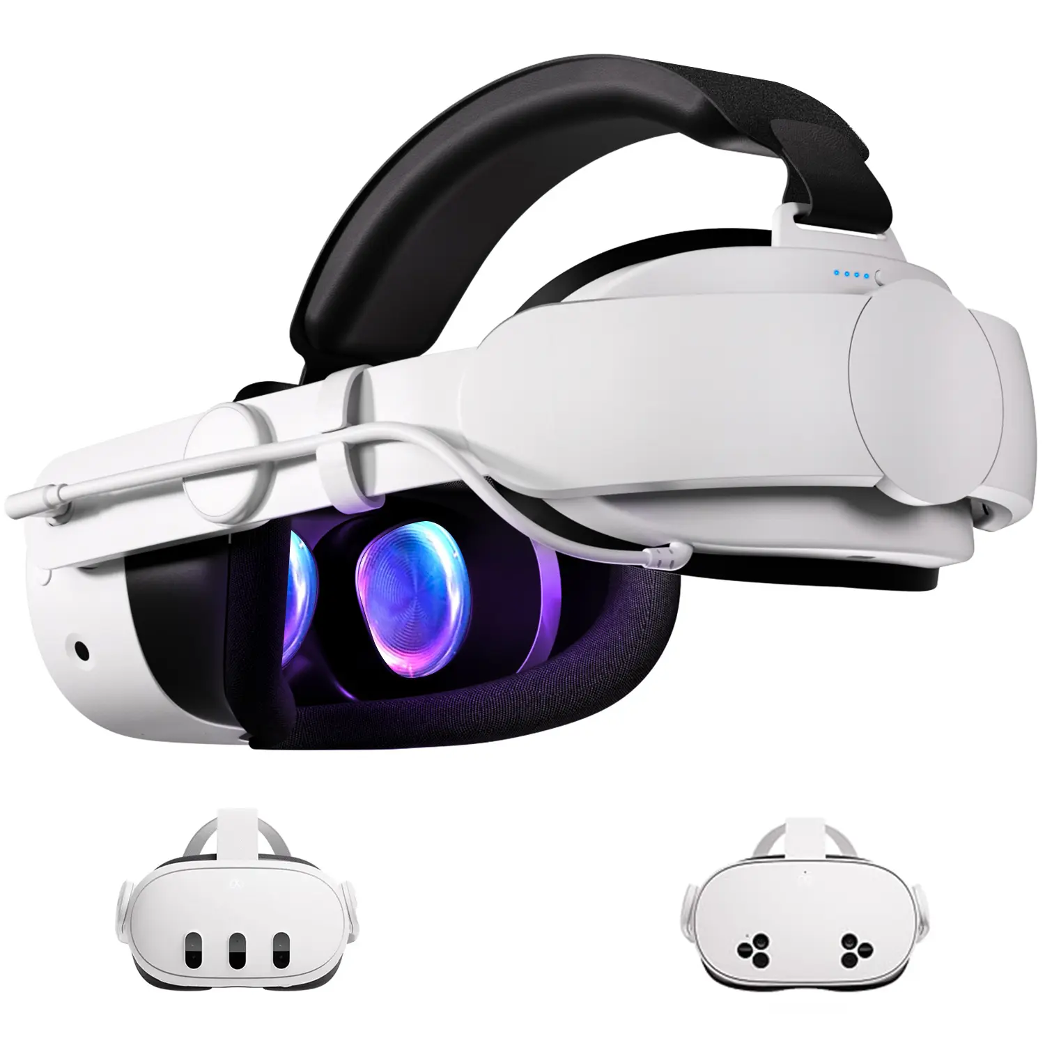 HURRA Adjustable Elite VR Headset Strap with 10000mAh Fast Charging Detachable Portable Battery Pack - 5-7H Playtime Extension, Durable Wearable VR Accessory with Durability for Meta/Oculus Quest 3/3S, Enhanced Support & Balance, Vr Accessories