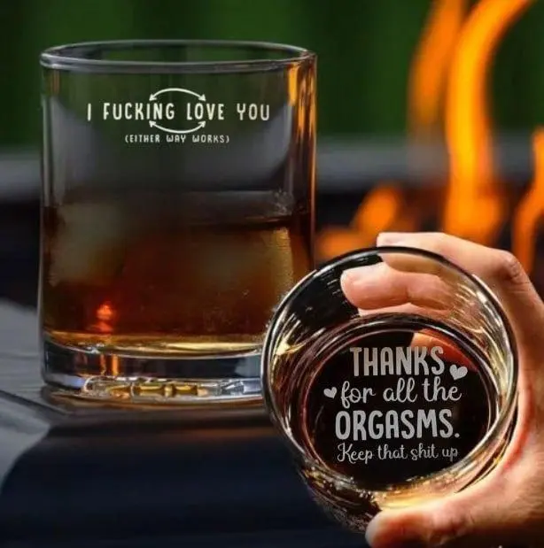 Thanks For All The Orgasms Keep That Up High quality laser engraved whiskey glasses, Personalize your handwriting Gifts for couples, Home Decor & Gifts, Funny gift for men and women, Drinkware, Halloween