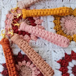 Mini Macrame Wristlet | Mini Square Knot Wristlet | Boho Hippie Mini Wristlet | Wallet Strap| Key Holder | Macrame Keychain | Christmas Gift