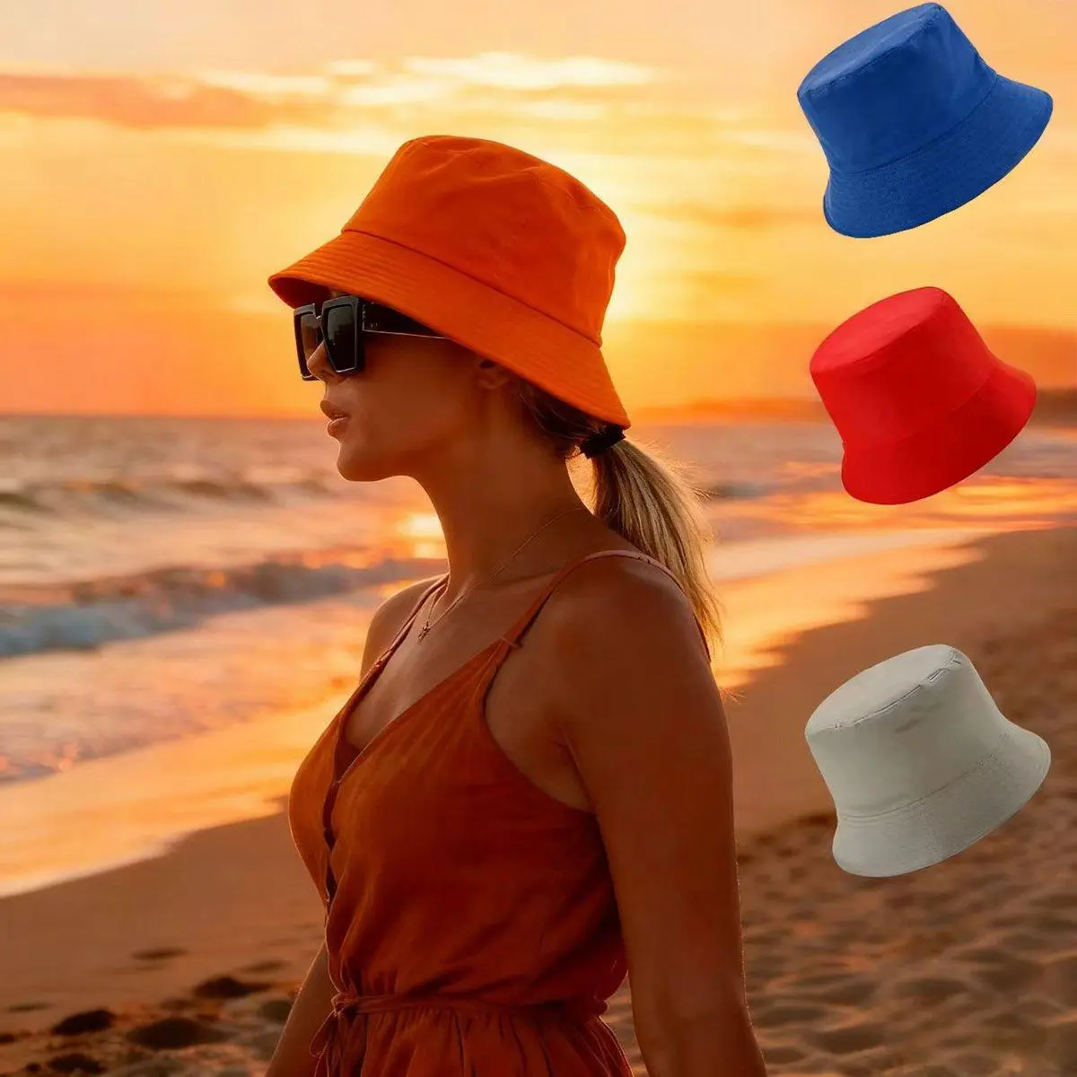 1/2/4 pieces. Random colors. Soft solid-color sun hat, black foldable bamboo hat, street headwear, fisherman's outdoor hat, unisex hat. Bucket Hat For Women Men Summer Travel Beach Trendy Cotton Vacation Boonie,UPF 50+ Protection Cap For Garden Hiking