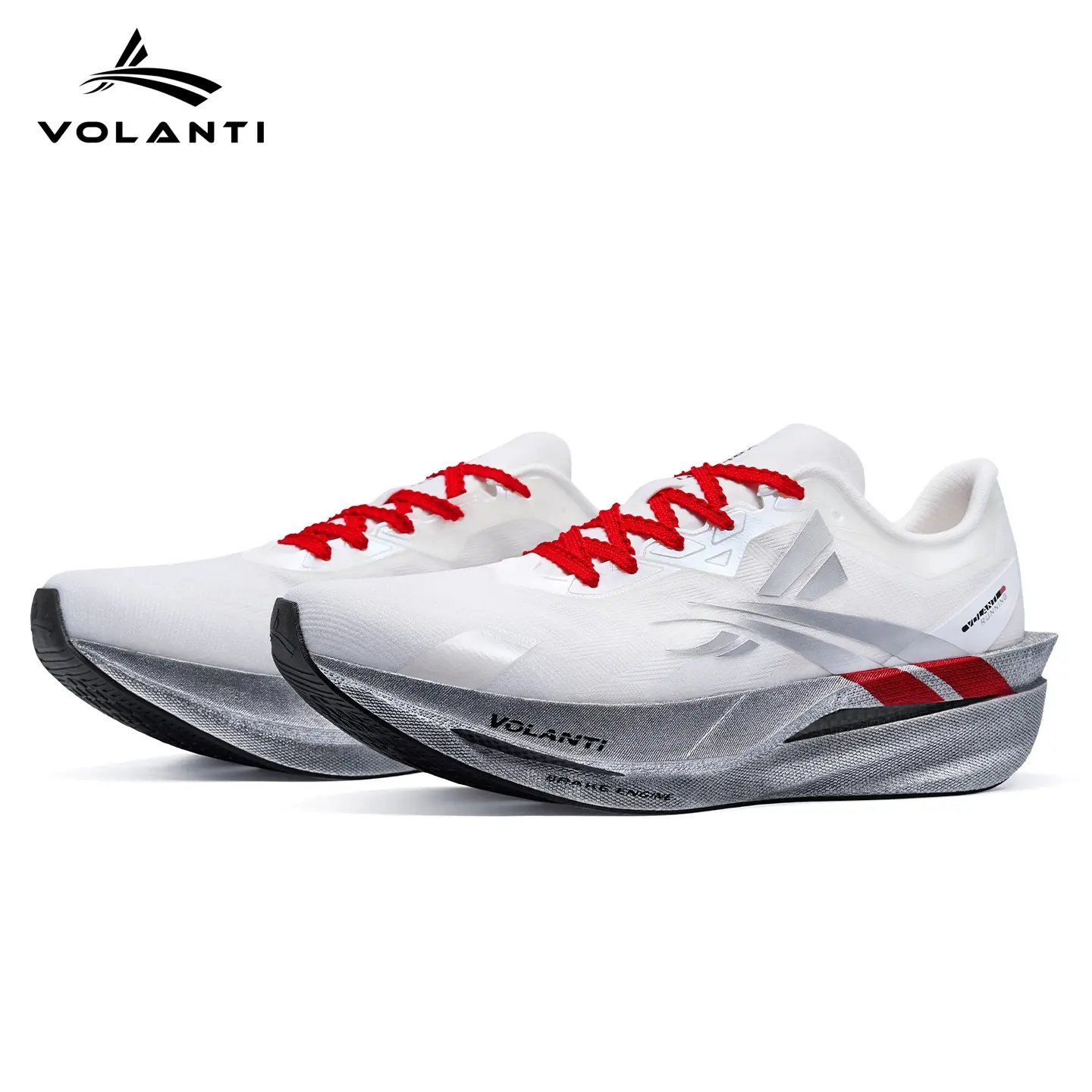 Volanti Chasing Moon Running Shoes | Marathon Sneakers Supercritical Foam Insole Carbon Plate Shock Absorption Non Slip Comfortable Durable Lightweight Breathable Heel Protection Running Shoes for Middle Long Distance Running Marathon Road Run Hyrox