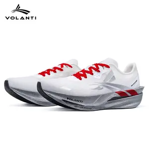 Volanti Chasing Moon Running Shoes | Marathon Sneakers Supercritical Foam Insole Carbon Plate Shock Absorption Non Slip Comfortable Durable Lightweight Breathable Heel Protection Running Shoes for Racing Middle Long Distance Running Marathon Road Run