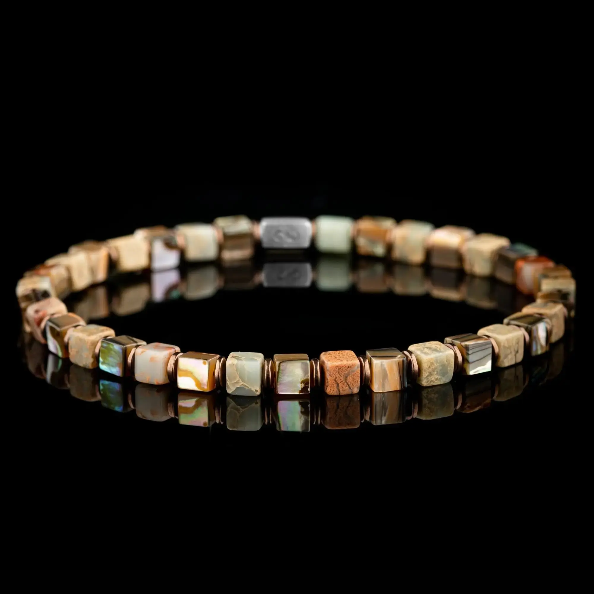 Imperial Jasper Hematite Bracelet Handcrafted Nature Stone Bracelet for Men Husband Boyfriend Gift 4mm