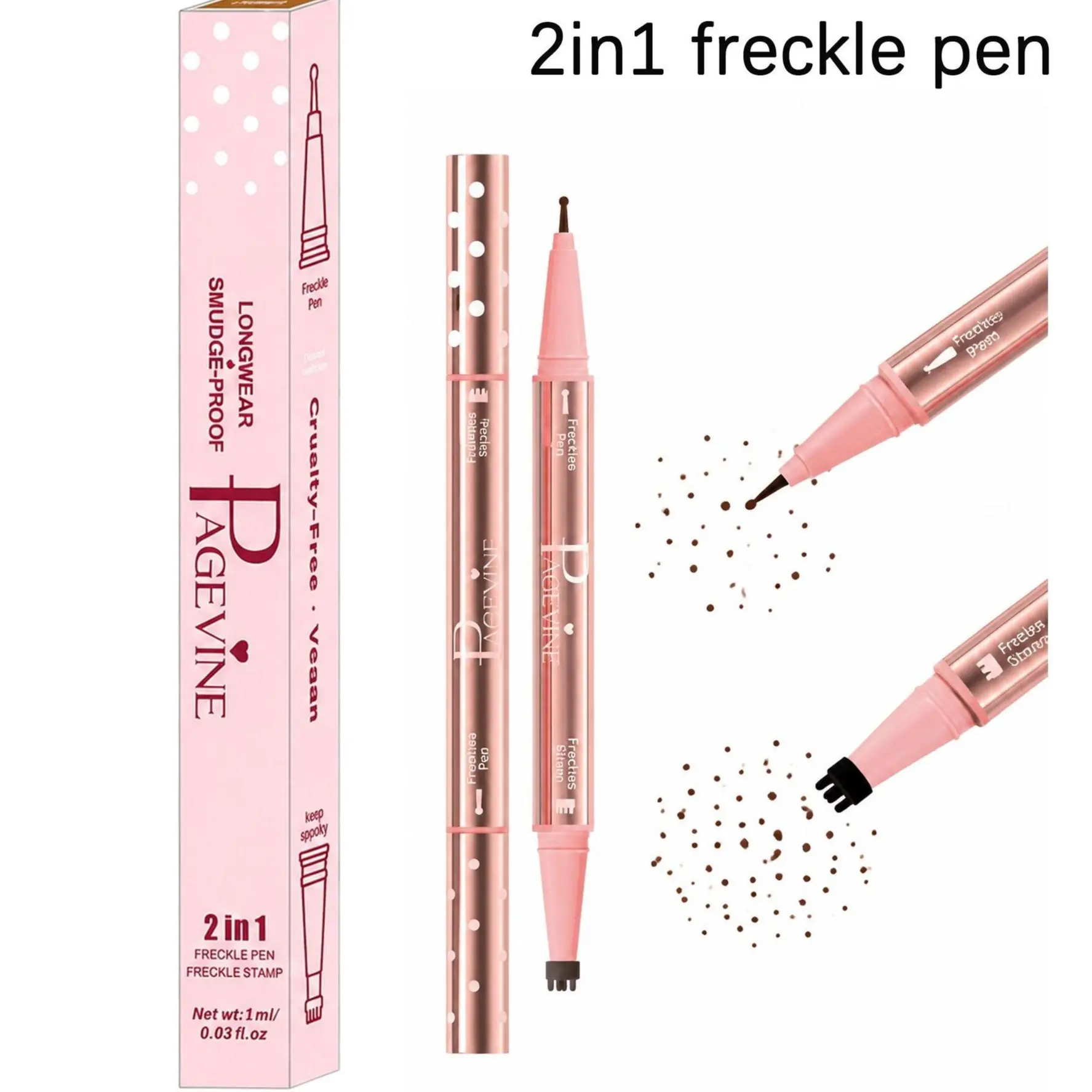 2-in-1 Freckle Pen & Mole Stamp, Long-Lasting Waterproof Pigment for a Smooth, Flawless Look, Beginner-Friendly Cosmetic Applicator, Medium Shade #02, Blend, Diy Beauty, Youth, All Skin Types