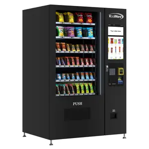 50 in. 60-Slot Snack Vending Machine with 22-inch Touch Screen, Credit Card Reader and Bill Acceptor in Black, Non-Refrigerated (KM-VMNT-50-BR)