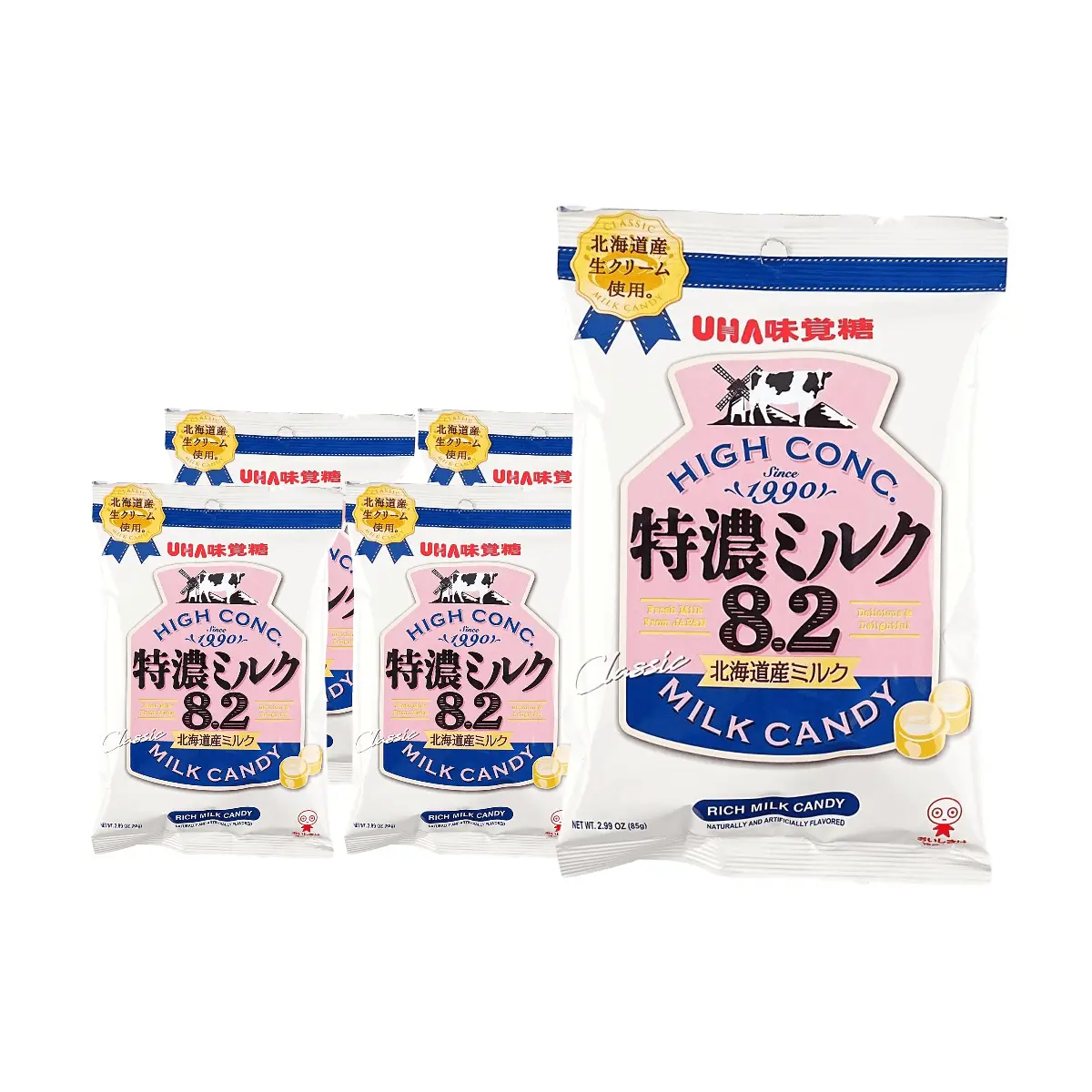 UHA Mikakuto Rich Milk Candy 85g - 5 Packs Value Bundle | Authentic Japanese Confectionery
