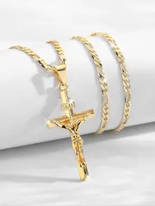Cross Pendant Necklace for Women & Men, Cross Design Necklace, Fashion Jewelry for Party, Daily Clothing Decor, Jewelry for Birthday Gift, Trendy Charm Necklaces, Dainty Cross Necklace, Trendy Fashionable Accessories