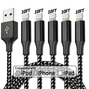 10FT [Apple MFi Certified] USB A for Lightning Cable Nylon Braided Durable Cable Charging Compatible With iPhone Apple 14 13 12 11 Pro Max XR XS X 8 7 6 Plus SE