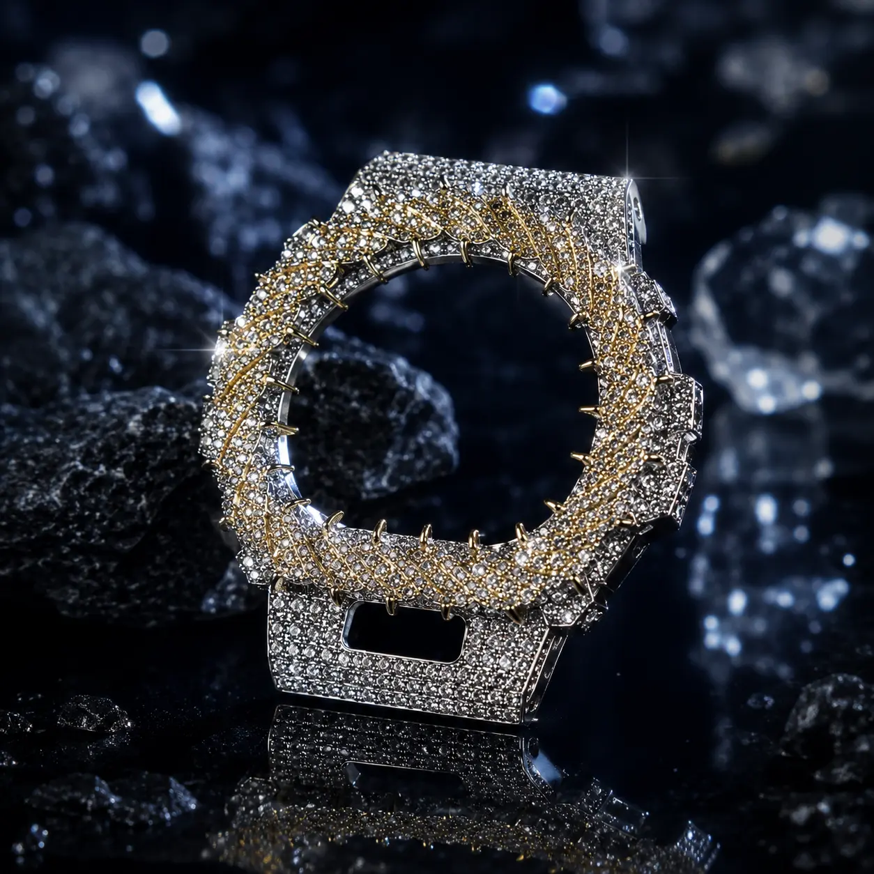 5412 Hand Set Moissanite Watch Case | Hip Hop Luxury Style