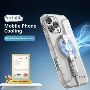 4-Speed Air Cooling Phone Case for iPhone - Magnetic Mobile Cooler for Gaming & Hot Weather - Patent-Protected Slim & Portable TPU Case with Military-Grade Drop Protection & Enhanced Grip