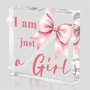 Pink Bow Decoration, Acrylic Plaque, Lovely College Style Things, Desk Accessories Decoration, Dormitory Room Decoration, Home Decor, Signs, Novelty Desk Decor