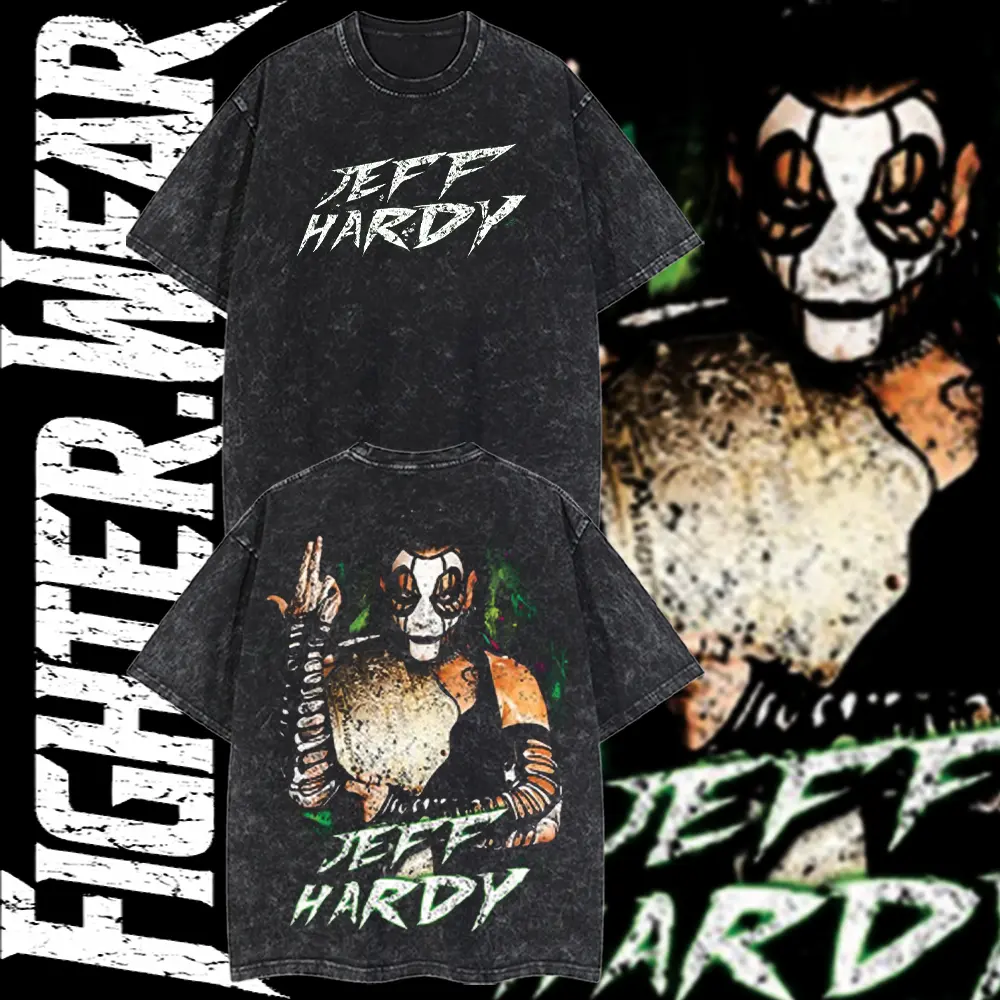 Fighter.Wear - Jeff Hardy #2 WWE Old Graphic Retro 100% Cotton Washed T-Shirt hoodie Vintage, Y2K Streetwear Tee, WrestleMania 42, Main event, Pro wrestling Fans, Gift For him her, Combat League, Sport, fight night shirt, Unisex, Street Style, Oversized