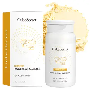 [CubeSecret] Turmeric Cleansing Powder Gentle LightBeige Hydrating Facial Wash for All Light Beige Types,Suitable for Sensitive Light Beige, Daily Use Travel Size,Cleanser, Turmeric, Cleaning,