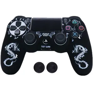 Laser Carving Soft Silicone Case For Playstation 4Controller Skin Cases Gamepad Joystick Game Accessories Cover for PS4 pro slim, for Wireless Switch Controller