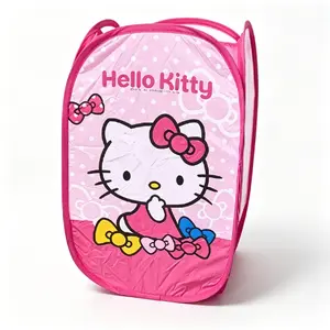 Sanrio Hello Kitty Foldable Laundry Basket - Adorable Space-Saving Home Organizer, Shelf-Use Storage Accessory for Home Supplies