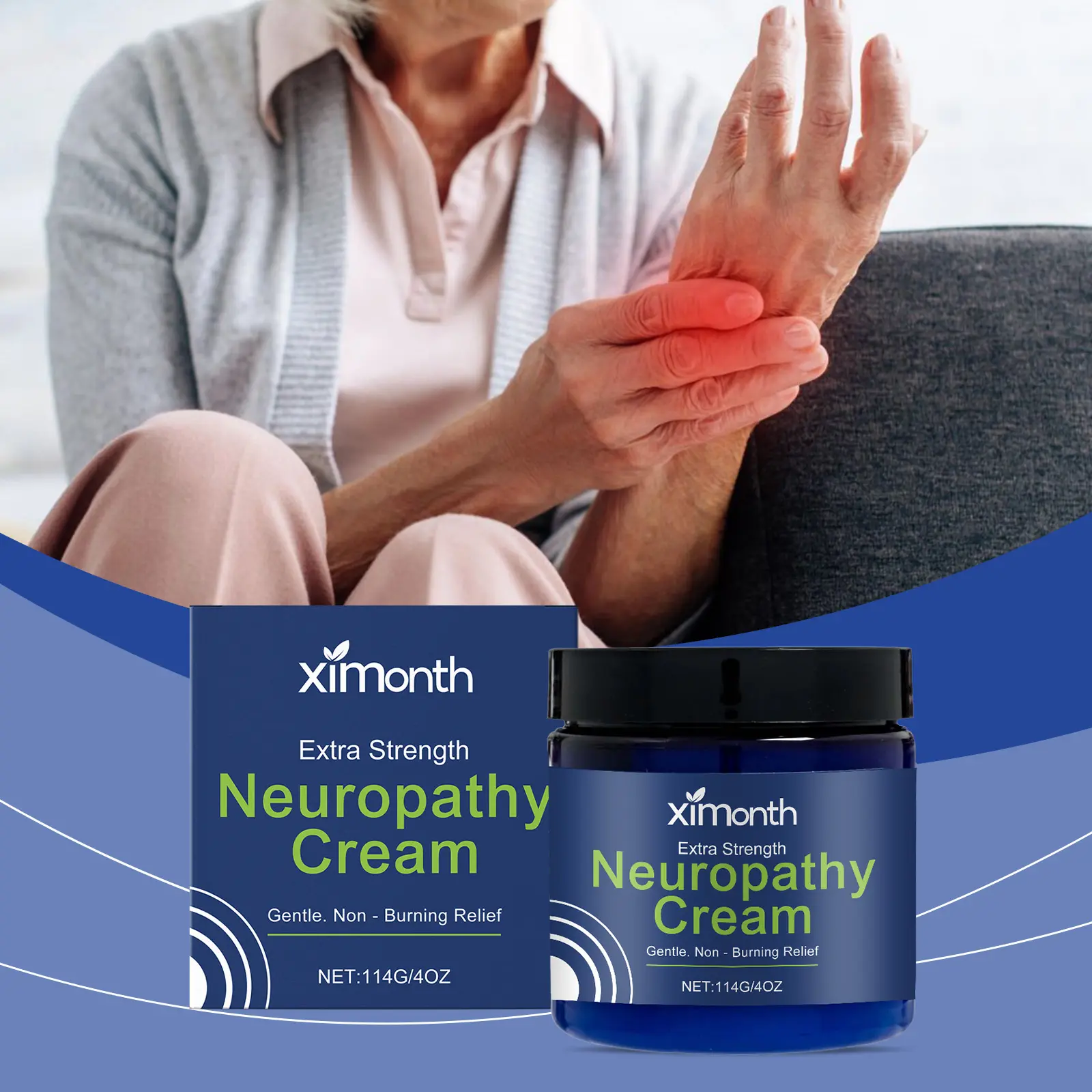 Ximonth Body Care Cream, Gently Relieves Discomfort And Moisturizes The Skin. Apply And Massage It Daily Mint Smooth