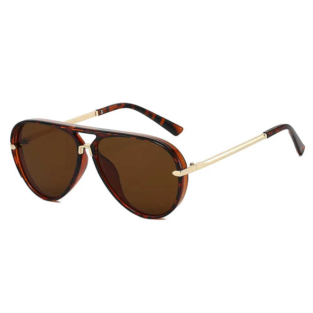 Unisex 2026 Designer Pilot Sunglasses, Gold Trim Black Frame, UV400 Aviation Shades, Square Fashionable Modern Trendy Tinted Lens Sunglasses, Blue Light Sports Eyewear, Square Sunglasses