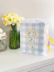 Picnic Prayers Bible Cover | Yellow Bow Detail | Christian Gifts | Bible Study Tools