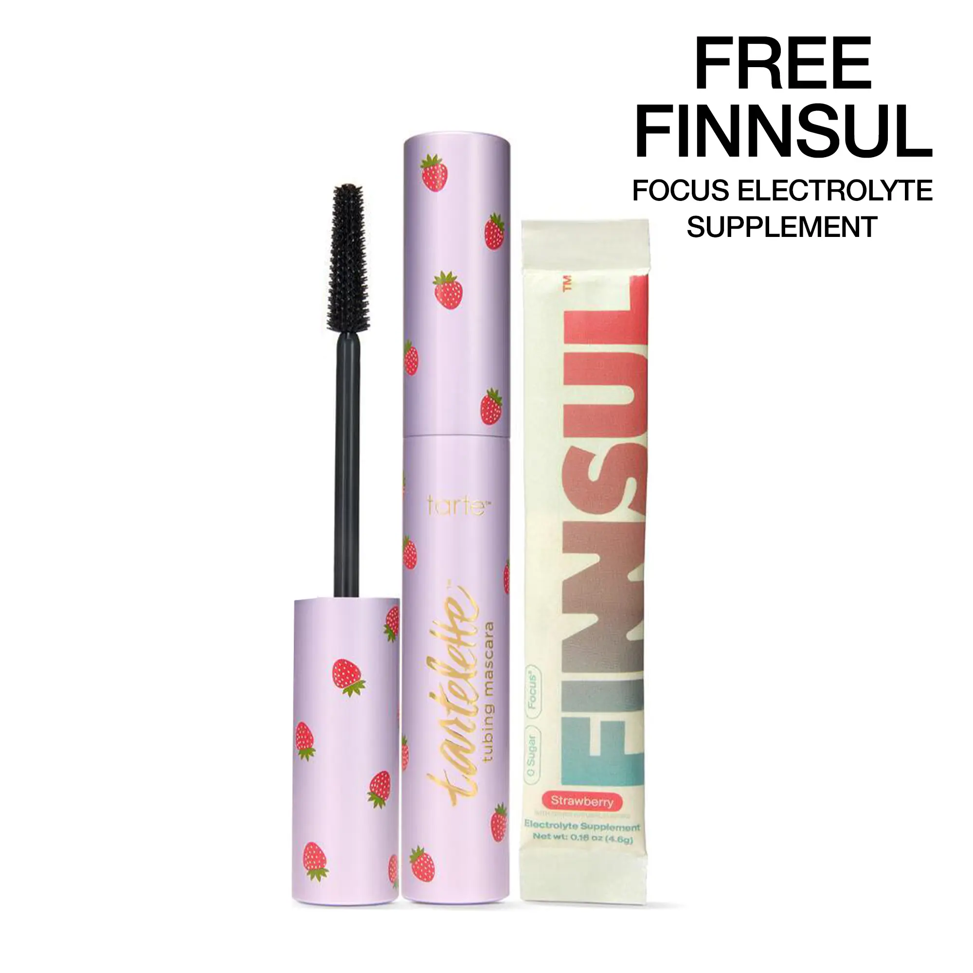 tarte x FINNSUL flutter & focus tubing mascara set - tartelette tubing black mascara + FREE FINNSUL electrolyte supplement