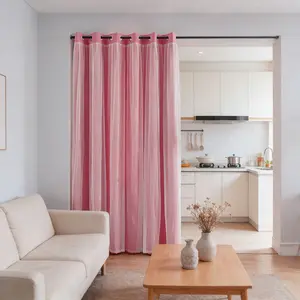 Double Layer Sheer Curtain Style, Girls' Bedroom Door Curtain, Half Light Blocking Partition, Rent House Renovation Essential