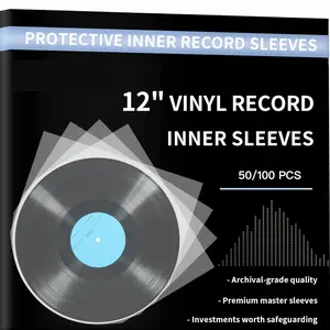 50/100pcs Anti-Static Round-Bottom LP Inner Sleeves, Record Inner Sleeves - 12" Vinyl Record Protectors For Scratch & Dust Defense