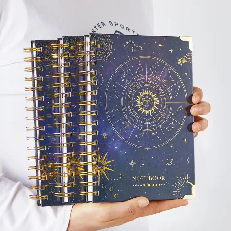 3 Pack Spiral Journal Notebook, Hardcover Aesthetic Journal For Women, A5 Lined Dotted Graph Paper Journal, Astrology Cover, Gifts For Women Girls, 240 Pages 100GSM Thick Paper, 5.8 X 8.4 In