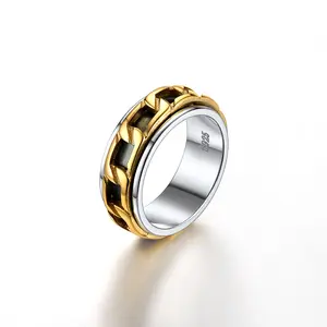 Suplight Rotatable Chain Ring, US Sizes 7-12 size for Men Women Gift Birthday