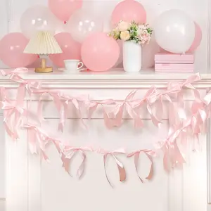 [Hot Selling] Bow Banner Decoration, Decorative Banner, Perfect for Baby Shower, Single Party Decorations, Birthday Girl Garland, Wedding Gifts