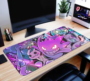 Gengar Desk Mat Ghost Pokemon Mouse Pad Large Gaming Mousepad, Gengar Keyboard Pad