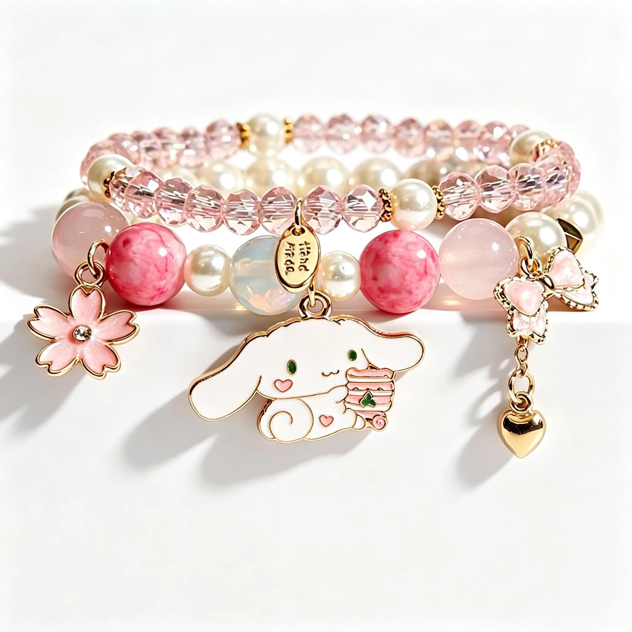 Sanrio Cinnamoroll Beaded Stackable Bracelet, Delicate Character Wrist Jewelry, Sweet Accessory For Sanrio Fans Daily Styling