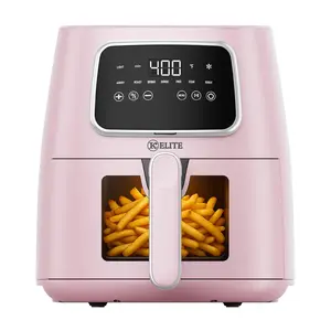 Kitchen Elite 5.5 Qt. Digital Air Fryer, Countertop Cooker with LED Screen, Pink
