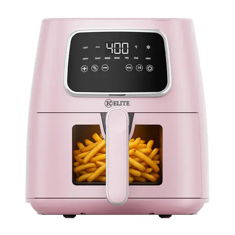 Kitchen Elite 5.5 Qt. Digital Air Fryer, Countertop Cooker with LED Screen, Pink
