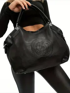 Ladies' Fashion Luxury Tote Bag Casual Trendy Bag Large Capacity Elegant Commuter Handheld Shoulder Bag Elegant Embossed Bag