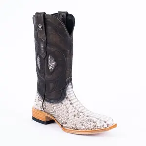 TANNER MARK MEN'S EXOTIC LEATHER Python Molorus Backcut Natural Cowboy Boots SPECIAL EDITION