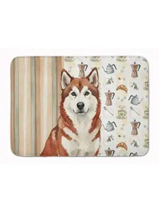 Carolines Treasures WDK7275RUG 19 x 27 in. Red & White Alaskan Malamute Coffee Bar Memory Foam Kitchen Mat
