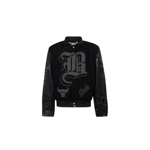 Chicago Bulls Wool & Leather Old English Varsity Jacket "Black" NBA CHI BUL 101