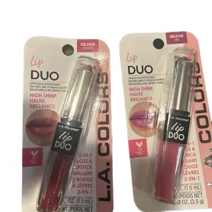 L.A. COLORS Lip DUO High Shine Brilliance CBLG826 & CBLG149 two and one gloss and lipstick brilliant charmed