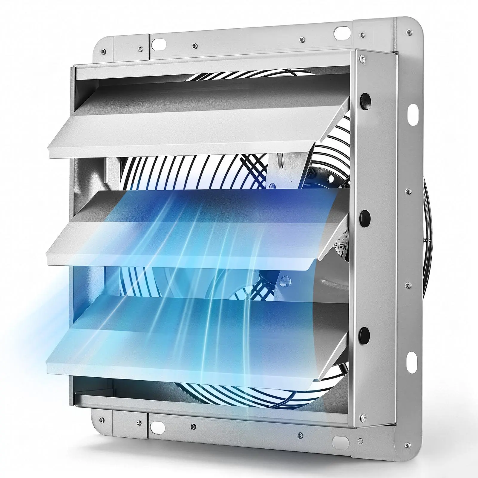 【SummerFinds】VEVOR 10 Inch Shutter Exhaust Fan Wall Mounted 874 CFM Automatic Louvers, Sturdy Steel Housing, Low Noise, AC Motor, Ventilation and Cooling for Attic, Garage, Barn, Greenhouse, Workshop, Silver