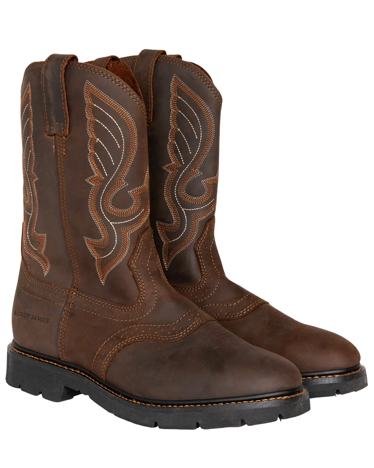 Cody James Men's Men'S Mustang Western Pull-On Work Boot Soft Toe - C9rr2