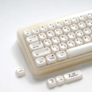 Keycaps,XVX MOA Profile Minimalist  Style Keycap Set, Custom Cute Ceramic-Textured Keycaps for MX Switches Mechanical Keyboard-White  (Only Keycaps)