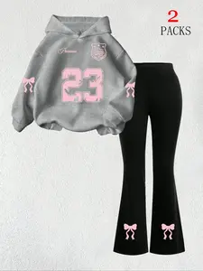 Women's Multi-Style Sporty Hoodies & Casual Shirts Butterfly, Slim Fit Bow Tie Bell Bottoms, Fashionable for Home Office & Leisure