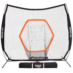 GoSports 7 ft x 7 ft PRO Baseball & Softball Practice Hitting & Pitching Net with Bow Type Frame, Carry Case and Strike Zone, Ultimate Training Net