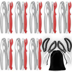 24 pcs crab food tool Include 7 Crab Crackers, 7 Lobster Shellers, 7 Crab Leg Forks, 2 Seafood Scissors and storage bag  for eating Fashion Accessories