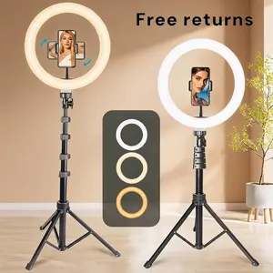 12 Inch Dimmable LED Selfie Ring Light Tripod for iPhone with 3 Lighting Modes & Brightness Control for Remote Work, Product Photography, Social Media Content & DIY Video Projects(1pc)#SummerWins#Fathersdaygift
