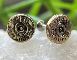 1 Piece Unique 9mm Bullet  Internally Threaded  Labret Stud - 16g - Post Length 6mm or 8mm!