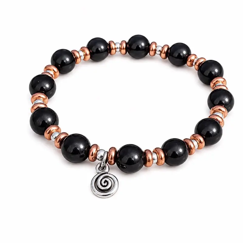 Energy Guardian- Shungite, Copper and 925 Sterling Silver bracelet