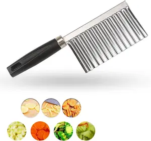 Crinkle Cutter Knife – Stainless Steel Wavy Chopper for Veggies & Fries